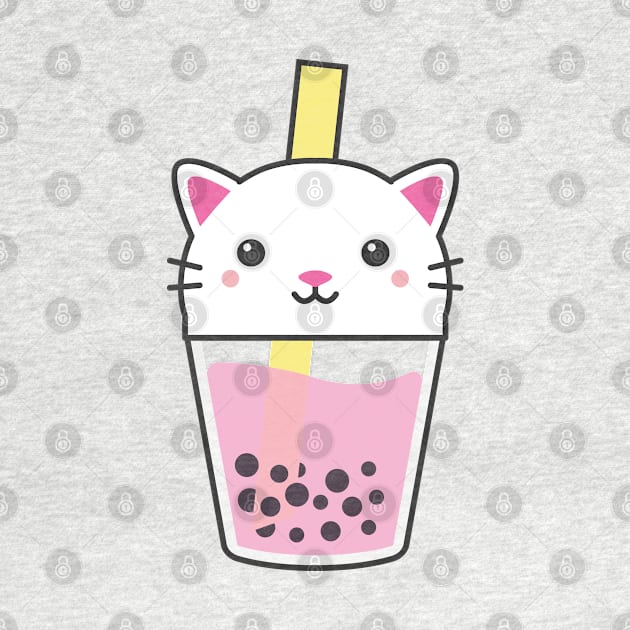 Cute Kawaii Bubble Tea Boba Milk Cat Lover Gift Idea by amitsurti